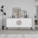 ARCADIA CONSOLE 180CM - LIGHT MOCHA - WHITE