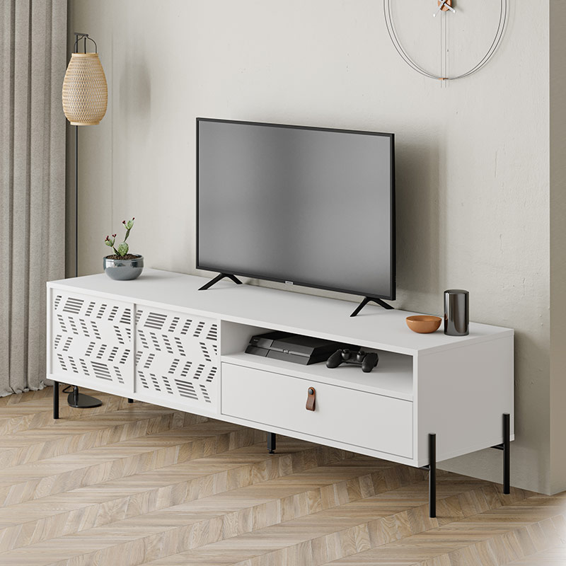 MERIDEN TV STAND - WHITE