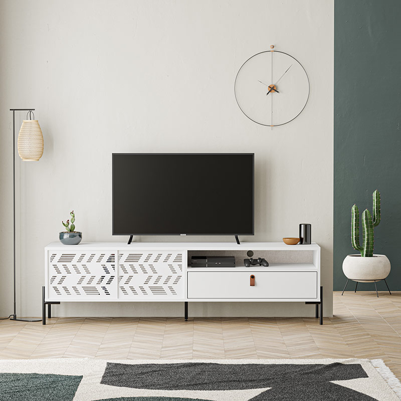 MERIDEN TV STAND - WHITE