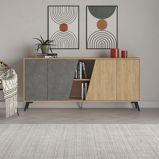 Patnos Console 180 - Oak - Retro Grey