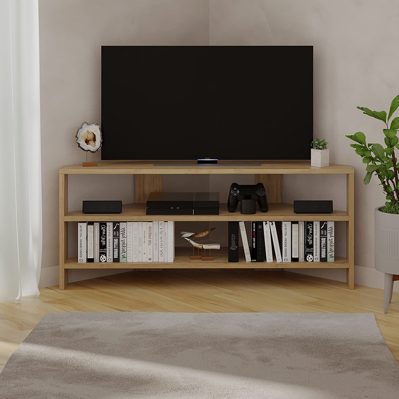 SPAIN CORNER TV STAND - OAK