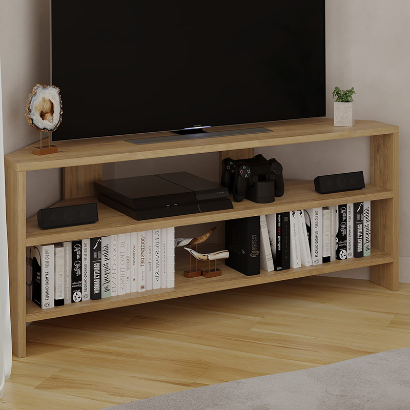 SPAIN CORNER TV STAND - OAK