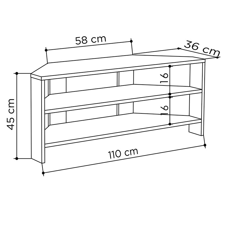 SPAIN CORNER TV STAND - OAK