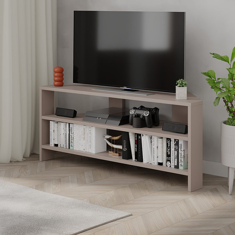 SPAIN CORNER TV STAND - LIGHT MOCHA