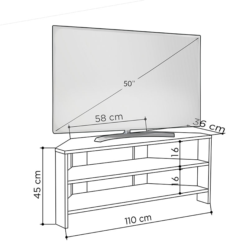 SPAIN CORNER TV STAND - LIGHT MOCHA