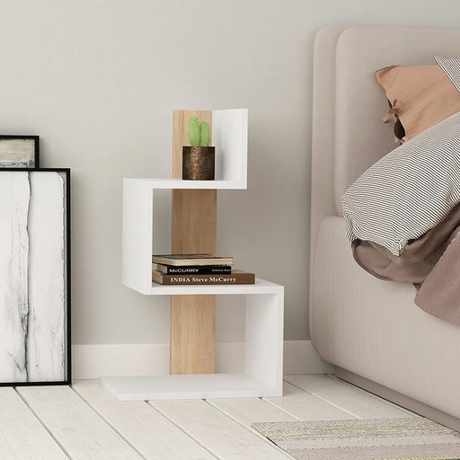 Bilecik Side Table - White - Oak