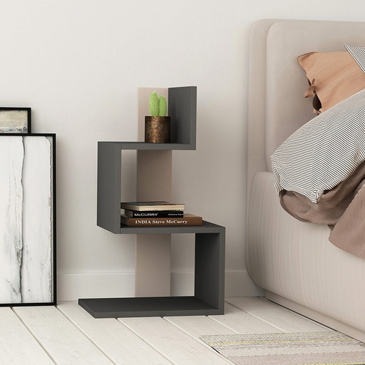 Bilecik Side Table - Anthracite - Light Mocha