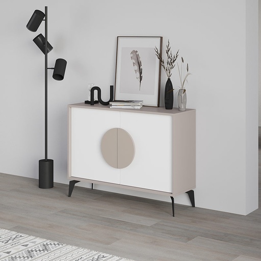 Aydin Console 110Cm - Light Mocha - White