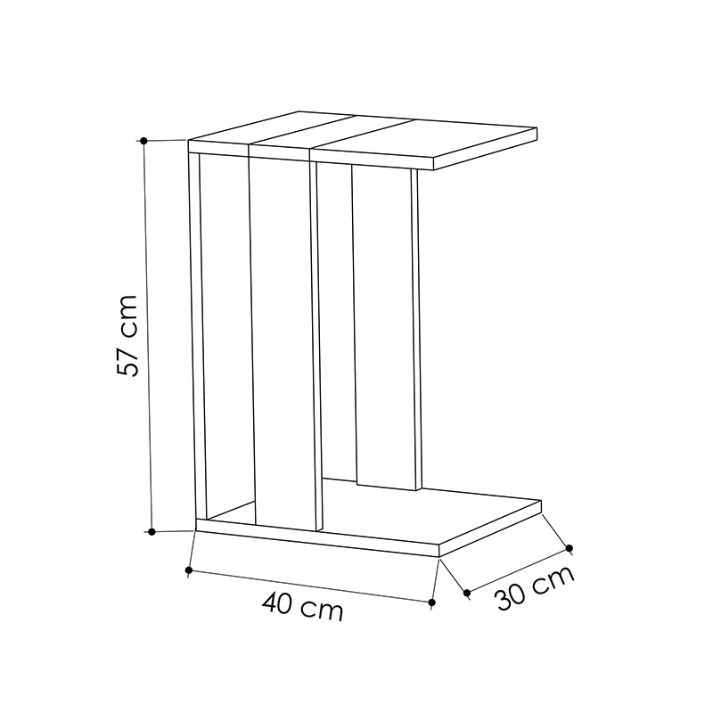 IRVINE C TABLE - OAK - ANTHRACITE