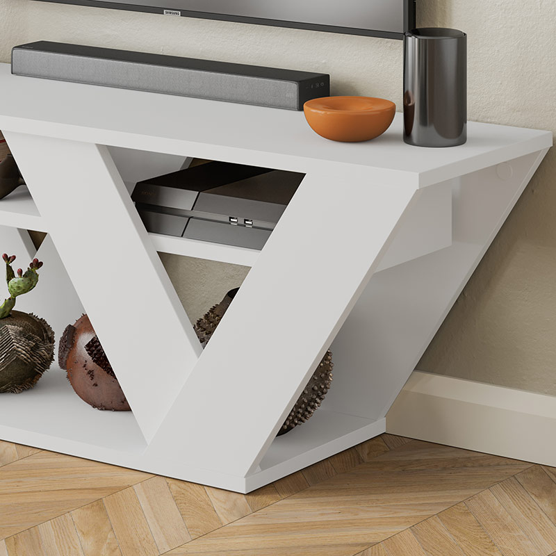 KAMA TV STAND - WHITE