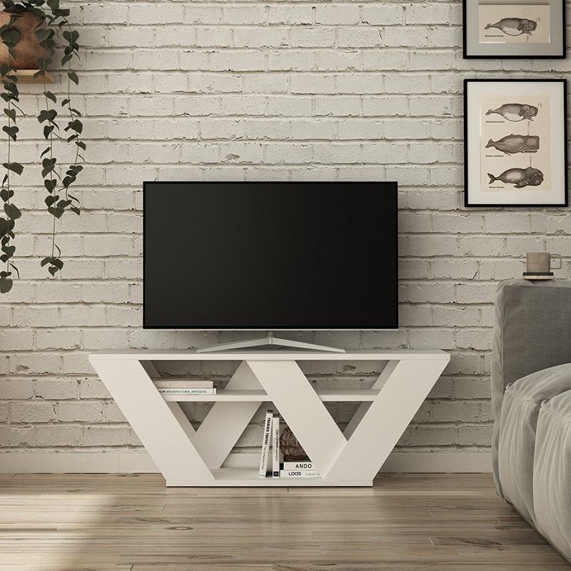 KAMA TV STAND - WHITE