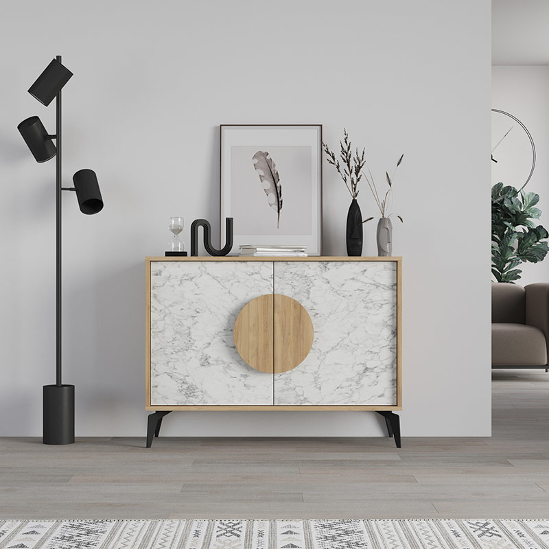 ARCADIA CONSOLE 110CM - OAK - CARRARA