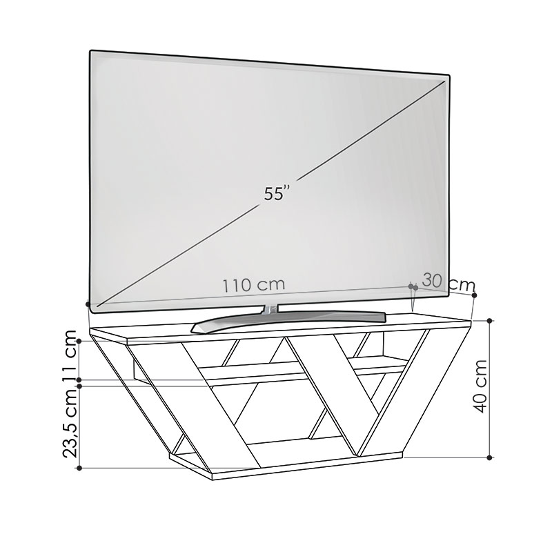 KAMA TV STAND - LIGHT MOCHA