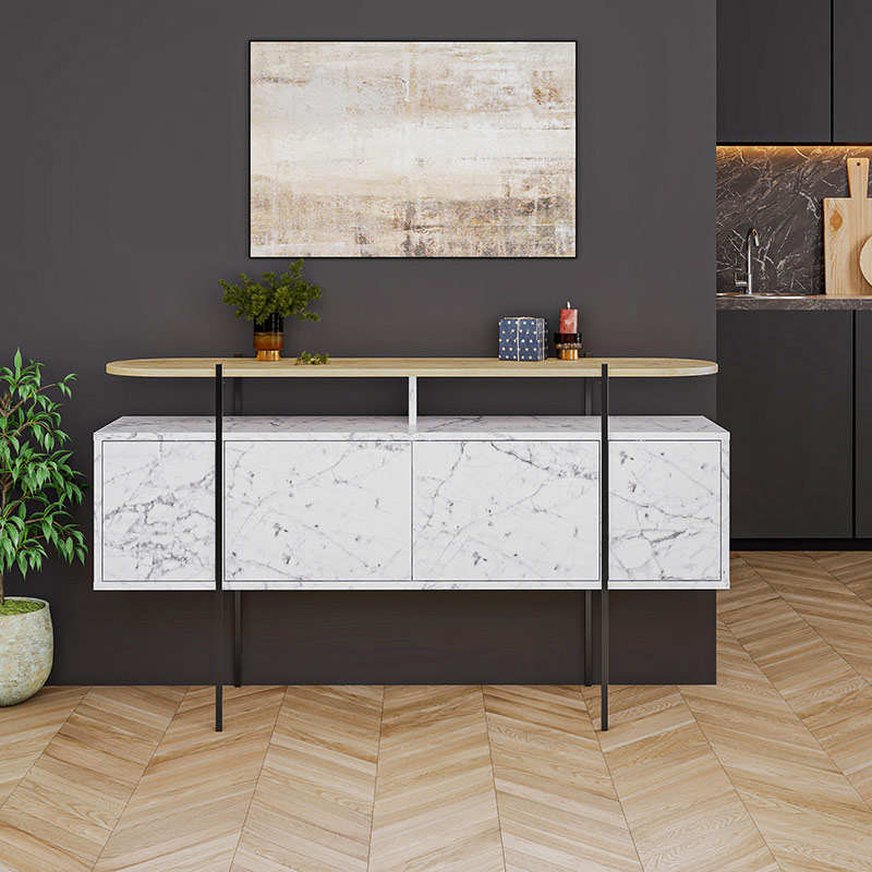 CONCORD CONSOLE - CARRARA - OAK