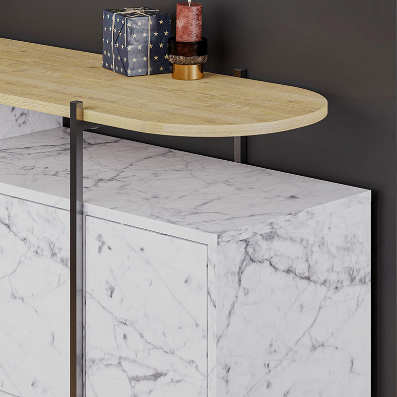 CONCORD CONSOLE - CARRARA - OAK