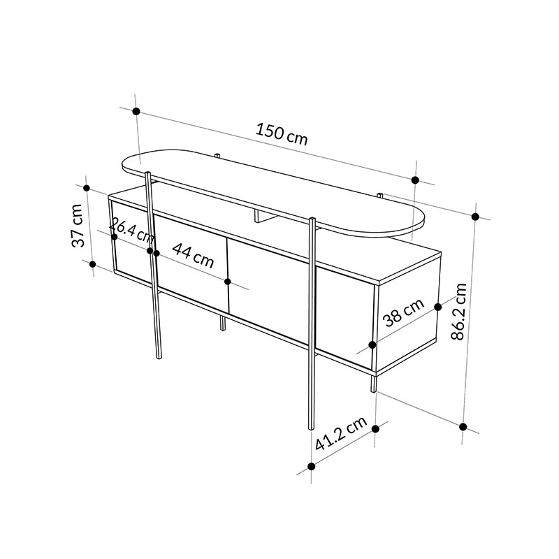 CONCORD CONSOLE - CARRARA - OAK