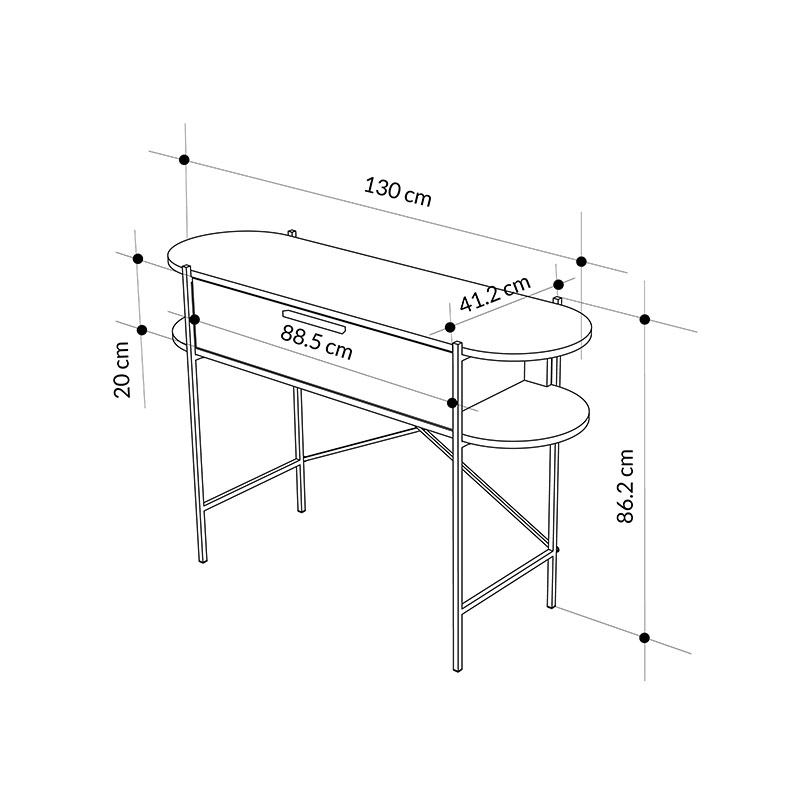 BENDIGO CONSOLE - OAK - CARRARA