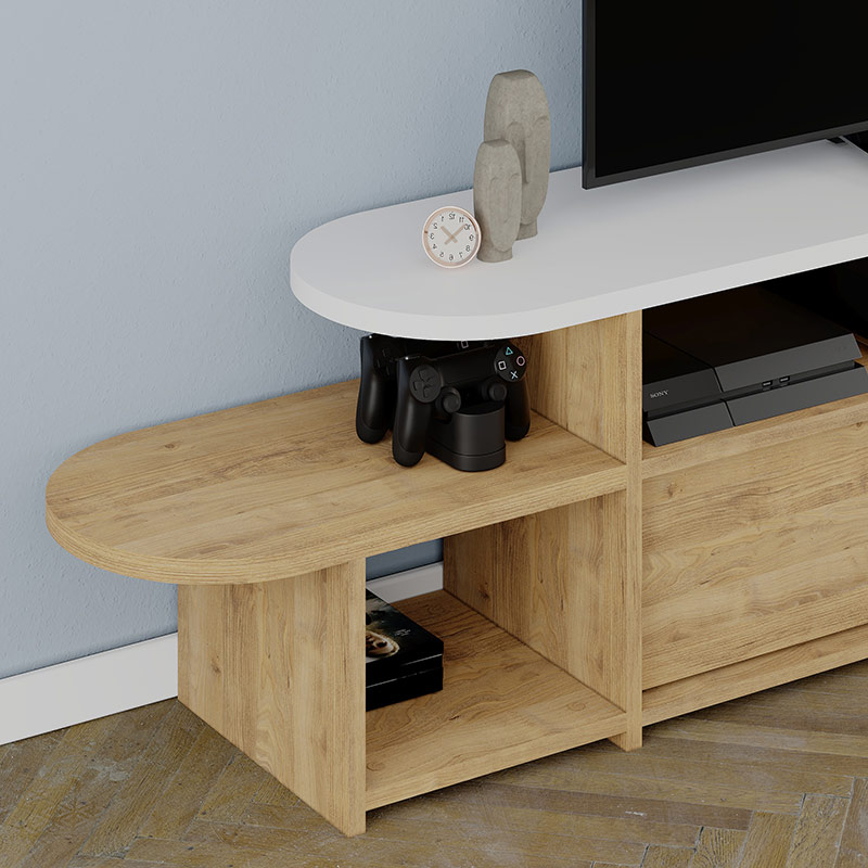 KENOSHA TV STAND - OAK - WHITE