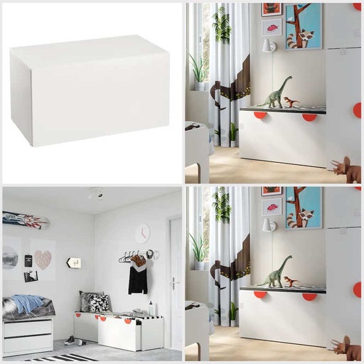 IKEA SMASTAD Bench with Toy Storage White, White 90X52X48 cm