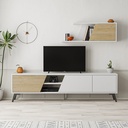 NORWOOD TV UNIT - WHITE - OAK