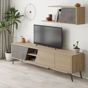 NORWOOD TV UNIT - OAK - RETRO GREY