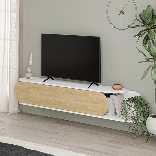 Burdur Tv Stand - White - Oak