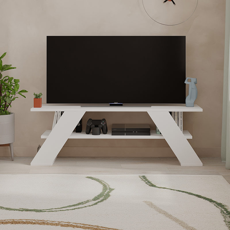 MUSKEGON TV STAND - WHITE