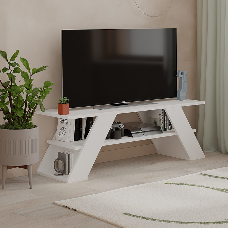 MUSKEGON TV STAND - WHITE