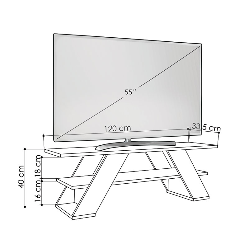 MUSKEGON TV STAND - WHITE