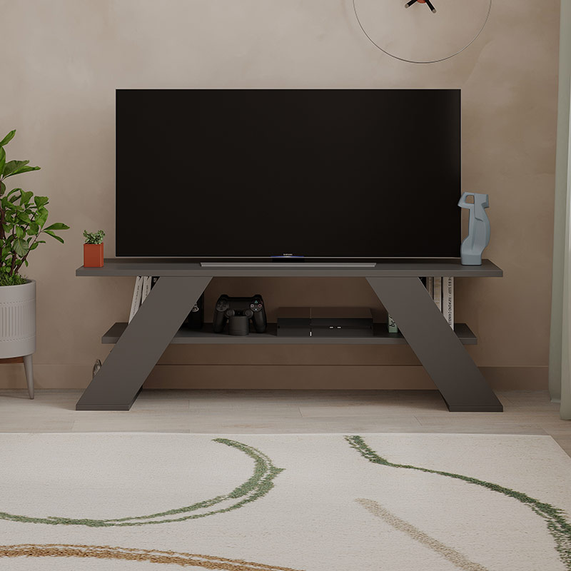 MUSKEGON TV STAND - ANTHRACITE