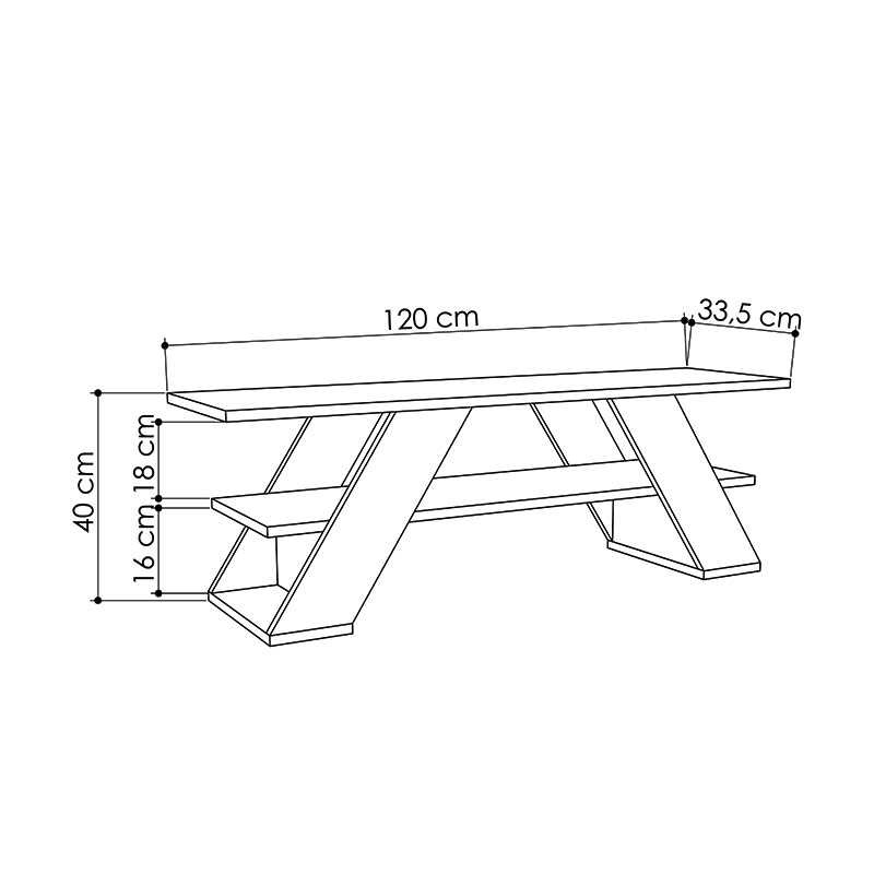 MUSKEGON TV STAND - ANTHRACITE