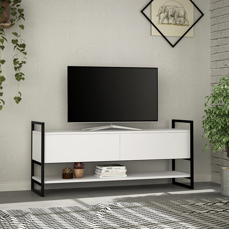 READING TV STAND - WHITE