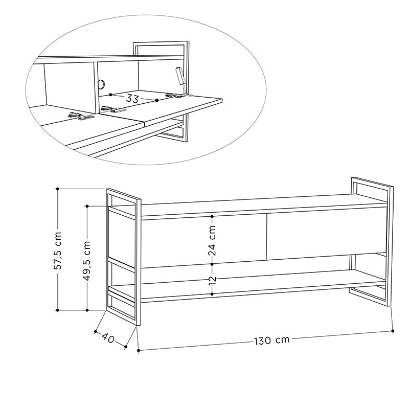 READING TV STAND - WHITE