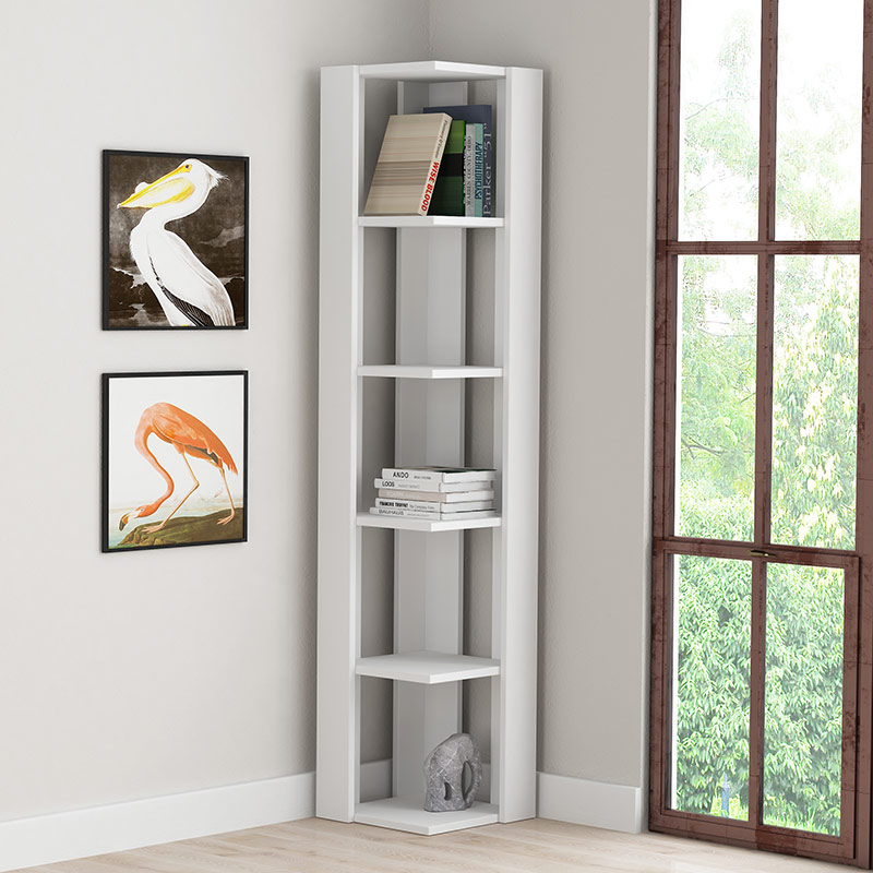 GRIFFITH CORNER BOOKCASE - WHITE