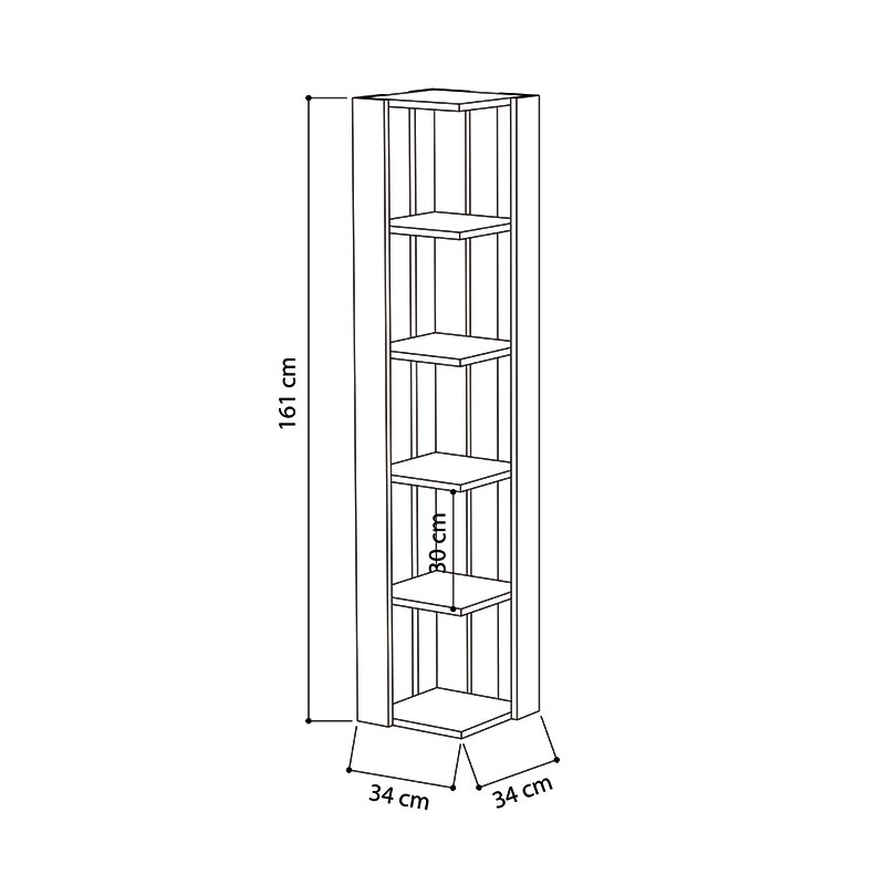 GRIFFITH CORNER BOOKCASE - WHITE