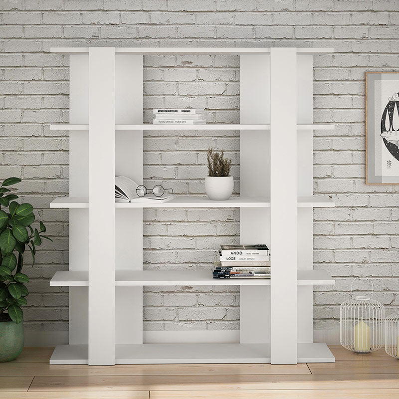 ABILENE BOOKCASE - WHITE - WHITE