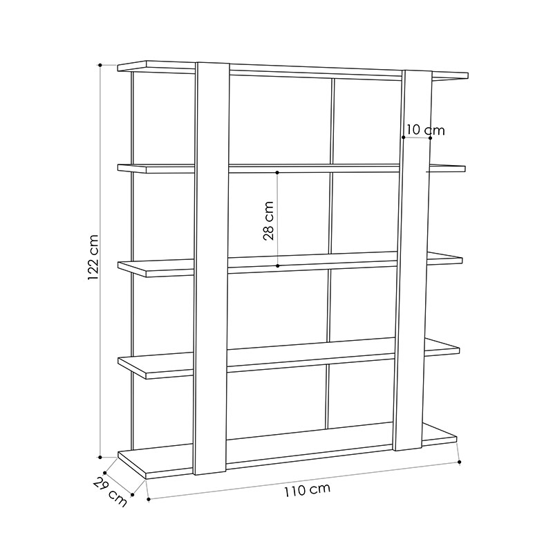 ABILENE BOOKCASE - WHITE - WHITE