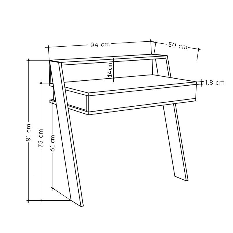 PASADENA WORKING TABLE - ANCIENT WHITE - ANTHRACITE