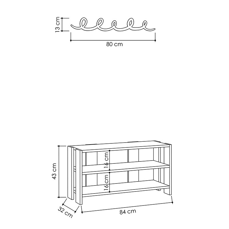 Nigde Shoe Rack-Hanger - Anthracite - Light Mocha