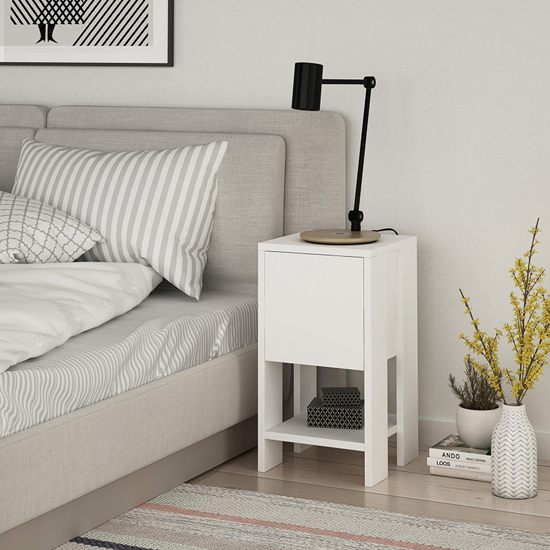 Ilgın Nightstand - White - White