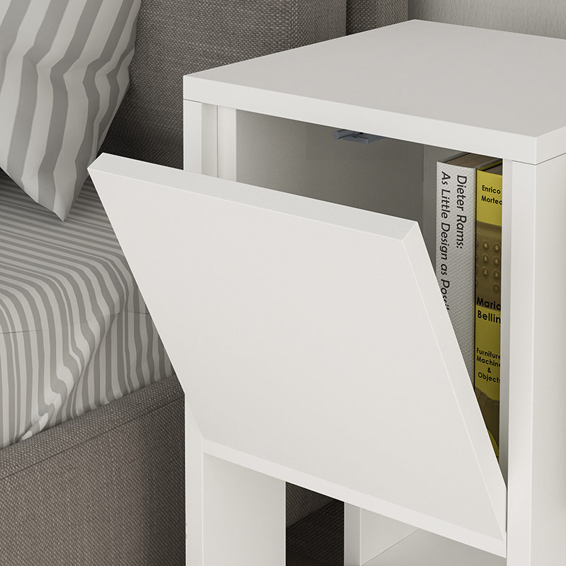 Ilgın Nightstand - White - White