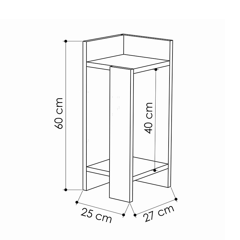 Erzin Nightstand Left Module - Oak - Anthracite