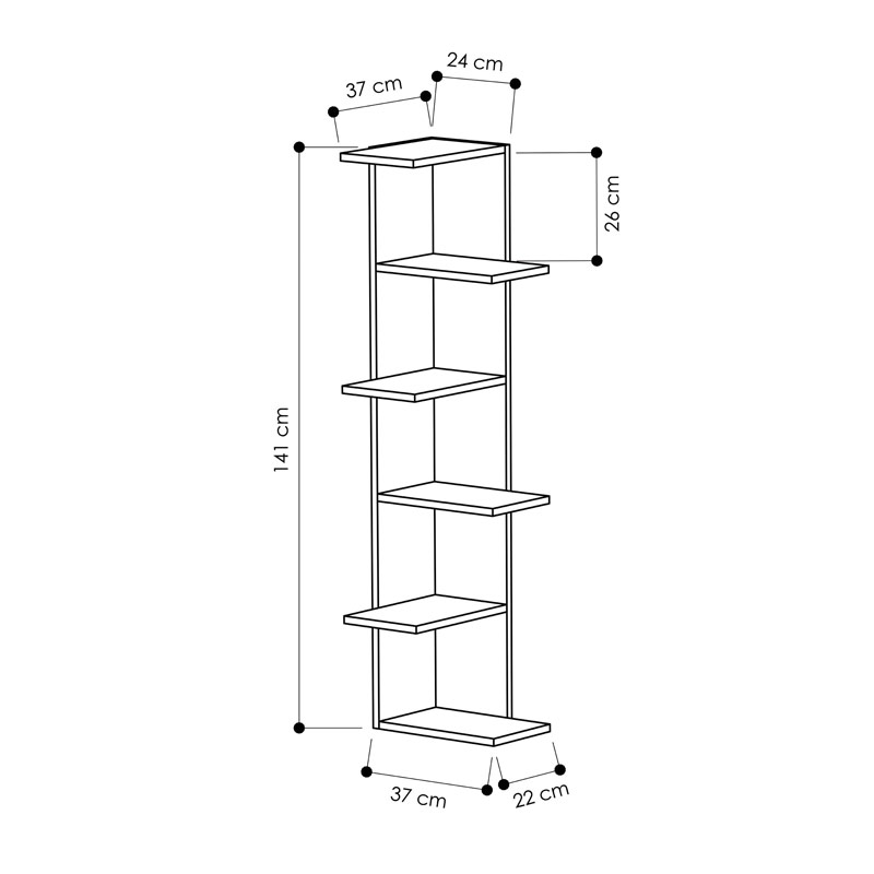 Karasu Corner Bookcase - White - White