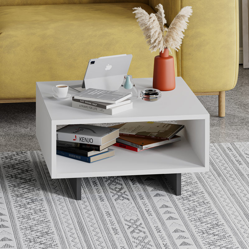 Mardin Coffee Table - White - Anthracite