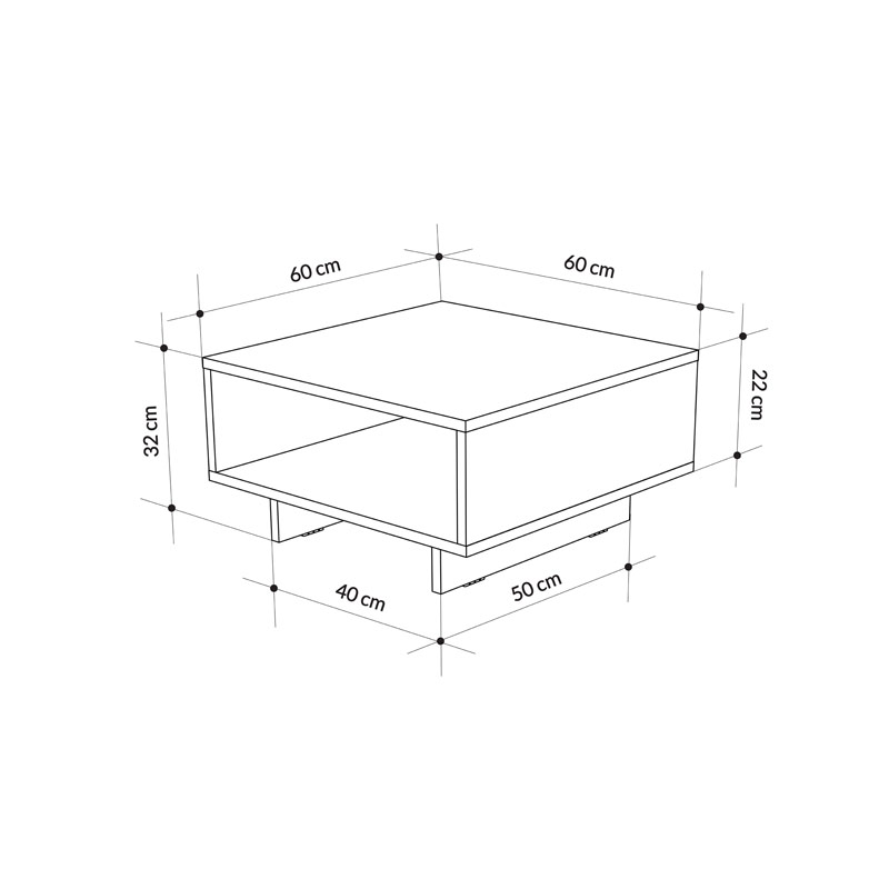 Mardin Coffee Table - White - Anthracite