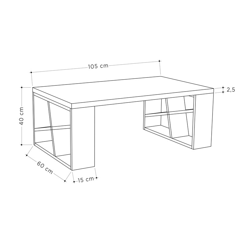 Istanbul Coffee Table - White - Oak