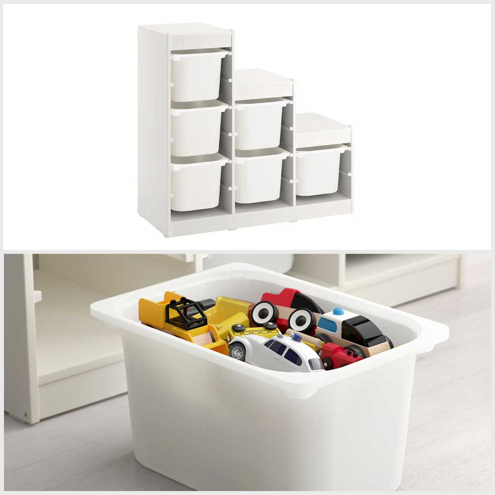 Ikea TROFAST Storage combination with boxes white 99x44x95 cm