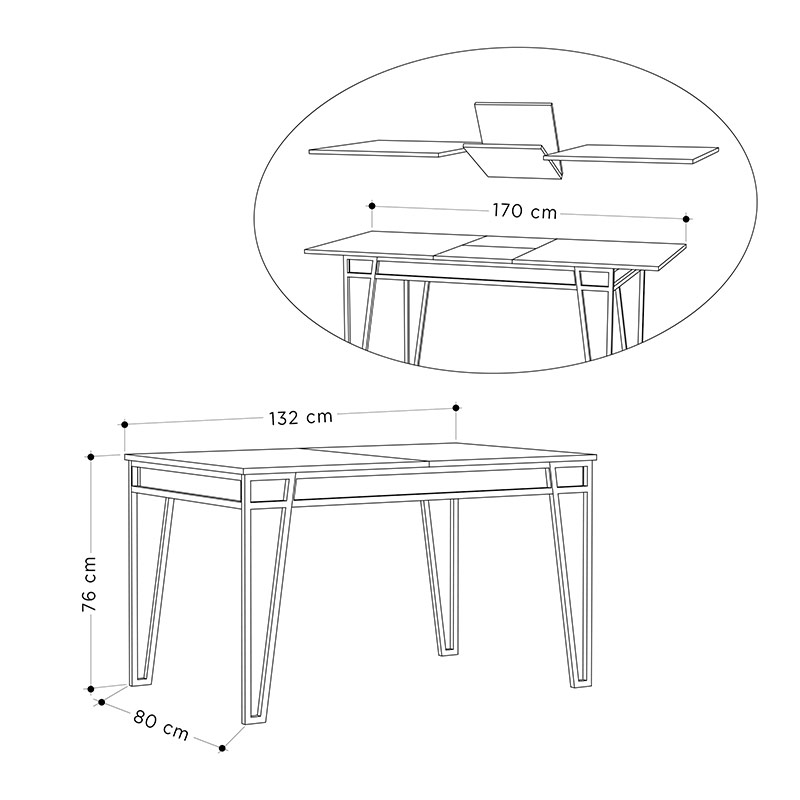 Agrı Dining Table - Dark Coffee