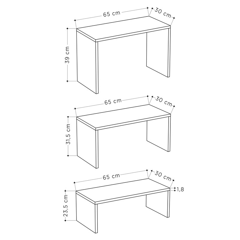 Kozlu Coffee Table - White - White - White