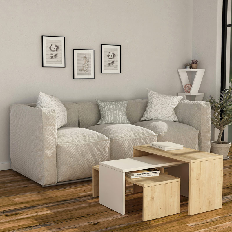 Kozlu Coffee Table - Oak - White - Oak